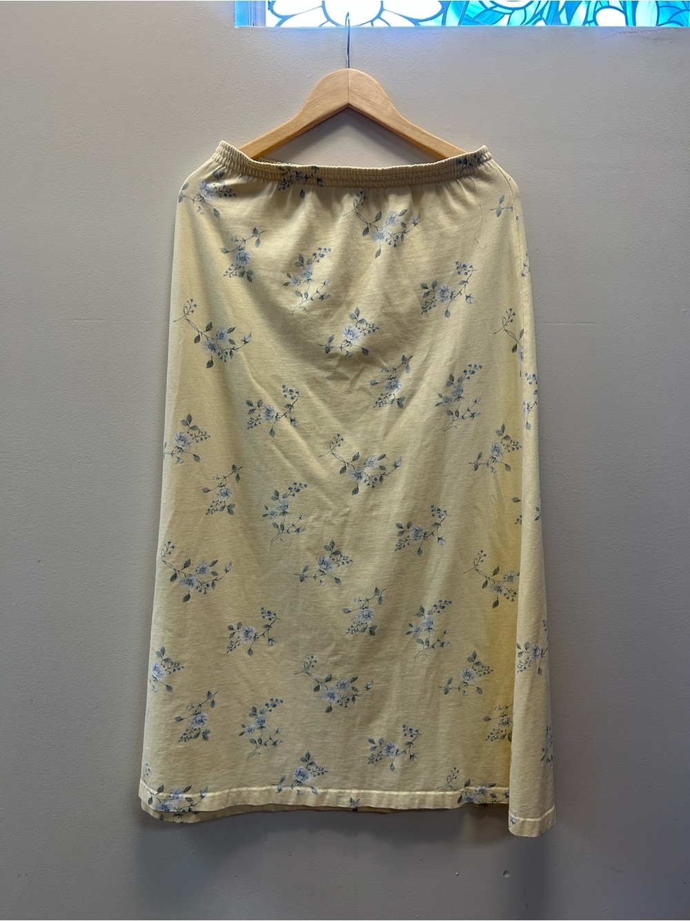 Vintage Liz Claiborne Yellow Floral Maxi Skirt 100% Cotton